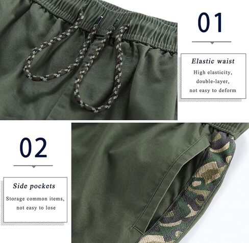 APTRO Men's Elastic Waistband Cotton Cargo Shorts Relaxed Fit Summer Casual Shorts A901 Gray Camo 2X in Saudi Arabia