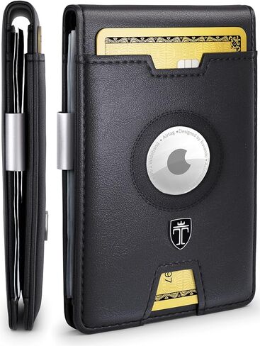 TRAVANDO AirTag* Wallet Mens Wallet with Money Clip Air Tag Wallet Card Holder RFID Blocking Bifold Gifts for Men in Kuwait