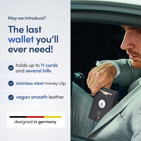 TRAVANDO AirTag* Wallet Mens Wallet with Money Clip Air Tag Wallet Card Holder RFID Blocking Bifold Gifts for Men in Kuwait