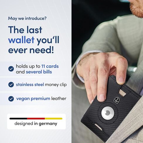 TRAVANDO AirTag* Wallet Mens Wallet with Money Clip Air Tag Wallet Card Holder RFID Blocking Bifold Gifts for Men in Saudi Arabia