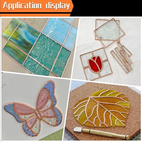 شريط رقائق نحاس موصل مزدوج الجوانب لحام الزجاج الملون، الإصلاحات الكهربائية 2 قطعة (7/32 بوصة) in Kuwait