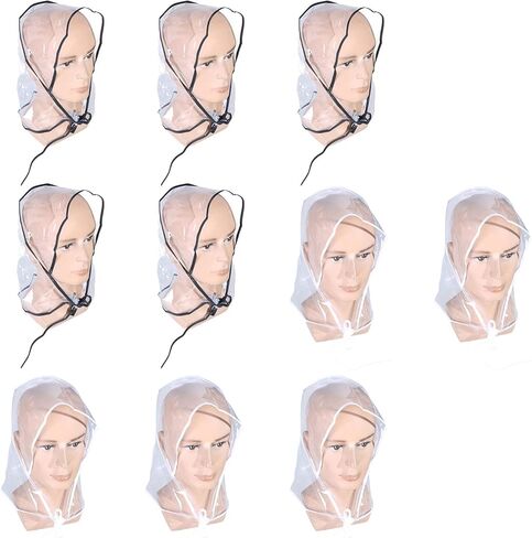 PVC Rain Hat with Full Visors for Outdoor Use Clear in Kuwait