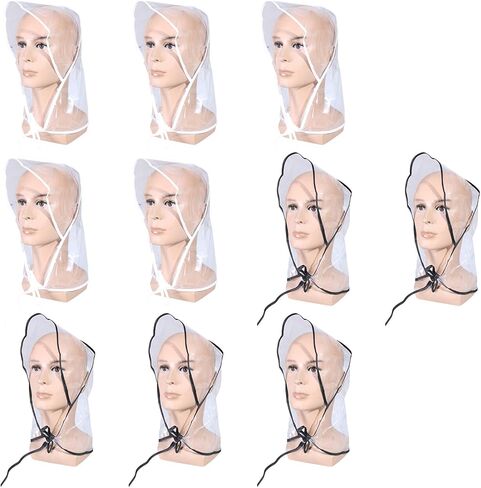 PVC Rain Hat with Full Visors for Outdoor Use Clear in Kuwait