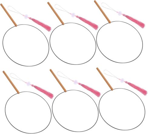 NUOBESTY 6pcs DIY Hand Fan Frame Kit Chinese Style Fan Craft Supplies Sturdy Iron Construction for Weddings Parties and Performances for Creative Projects in Saudi Arabia