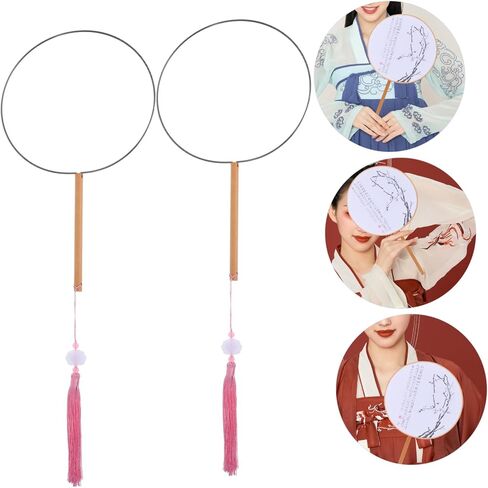 NUOBESTY 6pcs DIY Hand Fan Frame Kit Chinese Style Fan Craft Supplies Sturdy Iron Construction for Weddings Parties and Performances for Creative Projects in Saudi Arabia