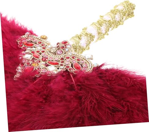 Artibetter Plume Wedding Bride Fan مع Decor Rhinestone Decor Fan Alegant Handheld for Bridal Showers Festivals and Plassies Wedding Accessor in Kuwait