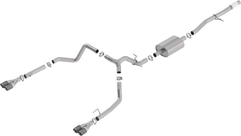 Borla 140770CF Cat-Back Perf. نظام العادم. لعام 2019-2024 شيفروليه Siverado 1500 & GMC Sierra 1500 5.3L V8 S-type Sound Dual Sound Exit Dual 3.5 " in Saudi Arabia