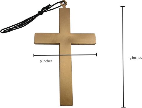 Nicky Bigs Novelties Adult Bishop Priest Pope Hat Costume Set Mitre Hat Gold Cross Crozier Staff Cane Necklace Accessories in Saudi Arabia
