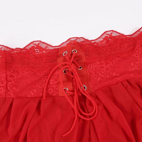 Women Lace Mesh Garter Belts Suspenders Belt Garter Skirt for Thigh Highs Stockings Mini Dress with Underwear Thong in Saudi Arabia