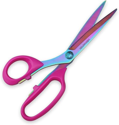 Left Handed Scissors Set of 2 Pack (9" Heavy Duty Titanium Coating Fabric Shears & 5" Small Scissors) for Sewing/Crafting/School/Office Use, Great for Arts/Crafts/Leather/Paper, Left Handed Gifts in Saudi Arabia