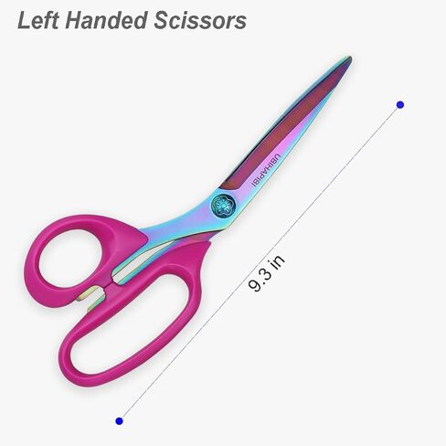 Left Handed Scissors Set of 2 Pack (9" Heavy Duty Titanium Coating Fabric Shears & 5" Small Scissors) for Sewing/Crafting/School/Office Use, Great for Arts/Crafts/Leather/Paper, Left Handed Gifts in Saudi Arabia
