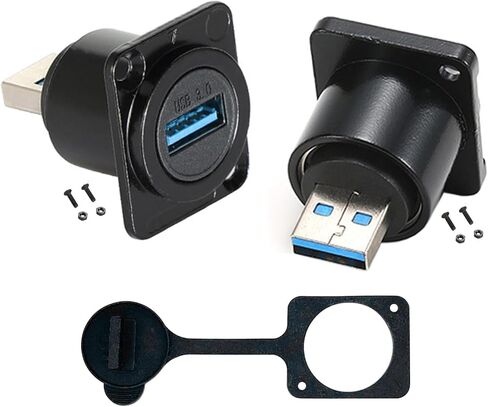 PENGLIN 2PCS USB 3.0 Male to Female Adapter, Waterproof USB Panel Mount Converter Connector, USB Plug to Socket Support Data Transfering and Charging in Kuwait