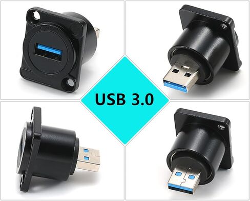 PENGLIN 2PCS USB 3.0 Male to Female Adapter, Waterproof USB Panel Mount Converter Connector, USB Plug to Socket Support Data Transfering and Charging in Kuwait