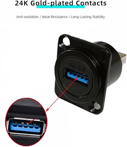 PENGLIN 2PCS USB 3.0 Male to Female Adapter, Waterproof USB Panel Mount Converter Connector, USB Plug to Socket Support Data Transfering and Charging in Kuwait