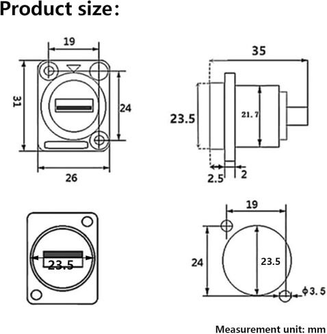 PENGLIN 2PCS USB 3.0 Male to Female Adapter, Waterproof USB Panel Mount Converter Connector, USB Plug to Socket Support Data Transfering and Charging in Kuwait