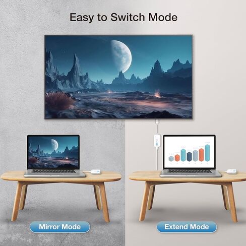 جهاز إرسال واستقبال EZCast 4K HDMI إلى HDMI، HDMI لاسلكي، مرآة شاشة وتمتد إلى التلفزيون وجهاز العرض للكمبيوتر المحمول/الكمبيوتر الشخصي in Kuwait