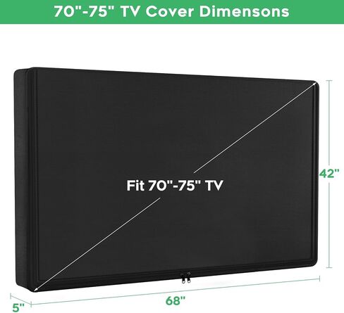 Outdoor Waterproof and Weatherproof TV Cover 65 Inch with Zipper, 65 Inch Outdoor Flat Panel TV Cover, Black Thick Fabric All Around Protector in Saudi Arabia