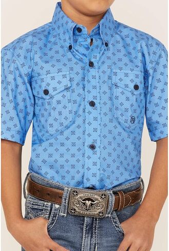 Roper Western Shirt Boys S/S Foulard Cotton Blue 03-031-0325-2011 BU in Saudi Arabia