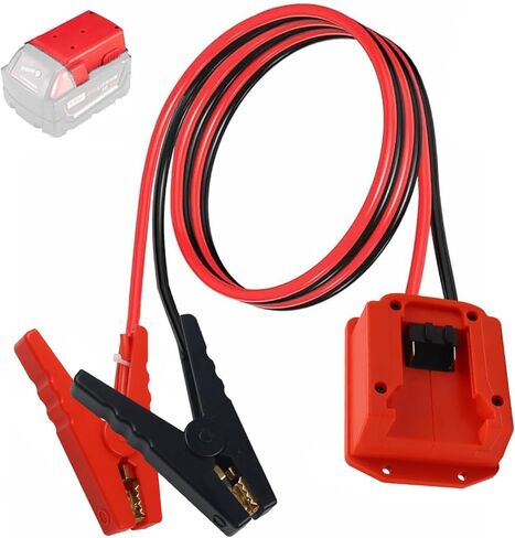 كابلات قفزة مع محول لبطاريات Milwaukee 20V ، 4.9 قدم 8AWG كابلات الداعم الثقيلة للسيارة ، سيارات الدفع الرباعي ، بدء القفز على الشاحنات الخفيفة ، طقم بطارية محمولة (8 AWG ، 4.9 قدم) in Saudi Arabia