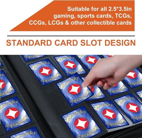 GEAoffice Premium 1000+ Card Binder Large, 16 Side-loading Pockets Zip Binder, Ringless Trading Card Album Folder for Board, Sports, ATC or Collectible Game Card, Gift (Blue) in Saudi Arabia