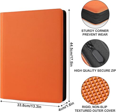 GEAoffice Premium 1000+ Card Binder Large, 16 Side-loading Pockets Zip Binder, Ringless Trading Card Album Folder for Board, Sports, ATC or Collectible Game Card, Gift (Blue) in Saudi Arabia