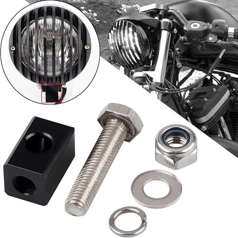 Motorcycle 3/4" Black Headlight Mount Block Bracket for Harley Dyna Touring Sportster Softail in Saudi Arabia
