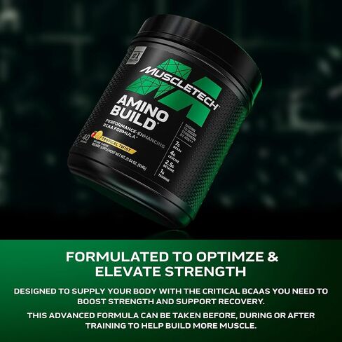 MuscleTech BCAA Powder for Men & Women, Strawberry Watermelon - Amino Acids Nutritional Supplement with Electrolytes for Energy, Muscle Gain & Recovery - Sugar-Free Gym Pre-Workout - 40 Servings in Kuwait