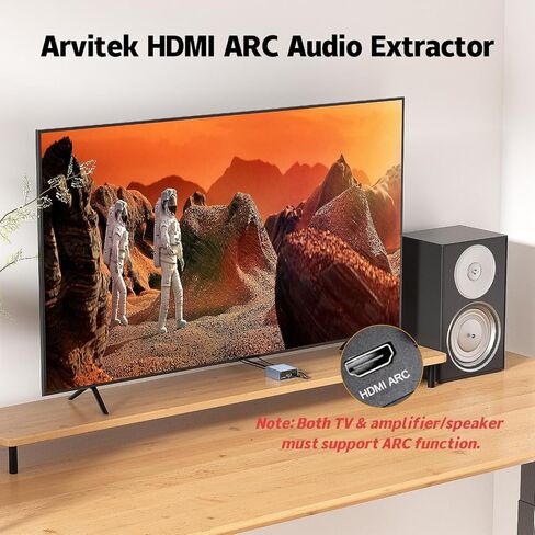 4K HDMI Audio Extractor, HDMI to HDMI & Audio Converter S/PDIF + 3.5mm Audio Output Adapter w/USB C Charging Cable in Kuwait