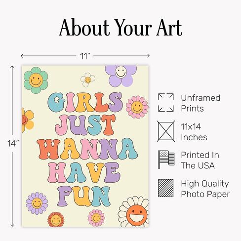 Groovy Fun Wall Decor for Girls - 70s Wall Decor - Funky Teen Girl Room Decor - Smiley Face Decor - Cute Bedroom Wall Art - Trendy Aesthetic Room Decor - Retro Wall Decor - Funky Hippie Room Decor in Saudi Arabia
