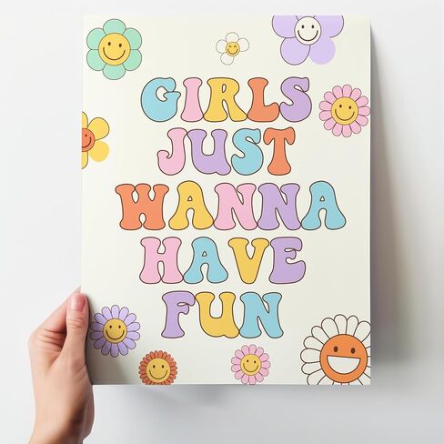 Groovy Fun Wall Decor for Girls - 70s Wall Decor - Funky Teen Girl Room Decor - Smiley Face Decor - Cute Bedroom Wall Art - Trendy Aesthetic Room Decor - Retro Wall Decor - Funky Hippie Room Decor in Saudi Arabia