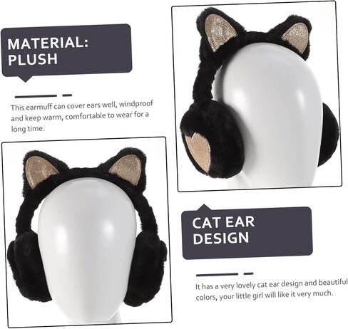 SAFIGLE Lovely Cat Ear Earmuffs for Plush Ear Warmer with Adorable Cat Ears for Winter Outdoor Activities Compact for Easy Storage Skin Friendly Material Winter in Saudi Arabia