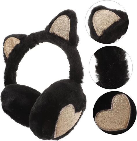 SAFIGLE Lovely Cat Ear Earmuffs for Plush Ear Warmer with Adorable Cat Ears for Winter Outdoor Activities Compact for Easy Storage Skin Friendly Material Winter in Saudi Arabia