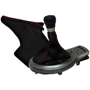 تلقائي وغطاء حذاء الفرامل GRS Red Stitch Leather Leather for Subaru لـ BRZ 13-20 ، لتويوتا 86 17-20 طريقة إدراج الطابق المركزي (الغلاف فقط ، لا توجد أجهزة متضمنة) in Saudi Arabia