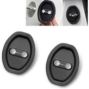 Car Door Shock Absorber, 2 PCS Silicone Silent Absorption Lock Accessories, Rust-Proof Door Lock Cover Parts Protective Pads, Universal for Most Cars SUVs and Trucks (Black) in Kuwait