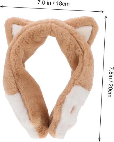 2Pcs Creative Cat Ear Plush Earmuffs Warm Adorable Ear Covers for Cozy Winter Ear Protection Soft Comfortable Plush Material Durable Design for Cold Weather in Saudi Arabia