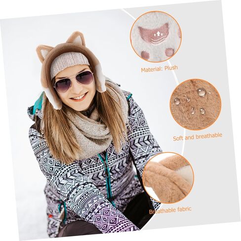 2Pcs Creative Cat Ear Plush Earmuffs Warm Adorable Ear Covers for Cozy Winter Ear Protection Soft Comfortable Plush Material Durable Design for Cold Weather in Saudi Arabia