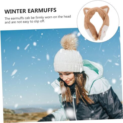 2Pcs Creative Cat Ear Plush Earmuffs Warm Adorable Ear Covers for Cozy Winter Ear Protection Soft Comfortable Plush Material Durable Design for Cold Weather in Saudi Arabia