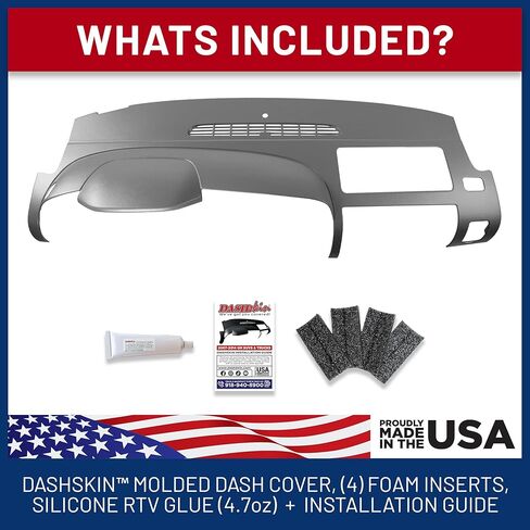 CAPSSKIN ONE PIES ONE مقولبة غطاء غطاء داش متوافق مع 2007-2013 Silverado Sierra W Dual Glovebox Dashboards في Ebony Black - مصنوعة في الولايات المتحدة الأمريكية in Kuwait