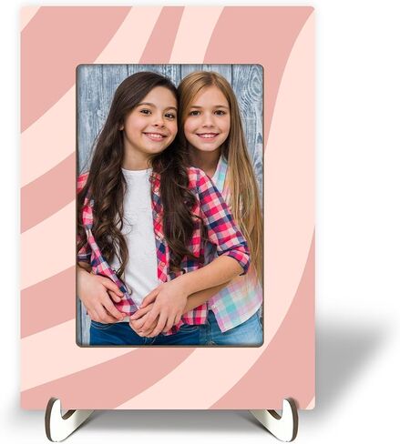 Wooden Picture Frame with Stand, Sunflower Tabletop Picture Frame, Home Decor Desk Girls Women Family Friends Gift, 4x6 Inches Photo Horizontal Vertical Display -01 in Saudi Arabia