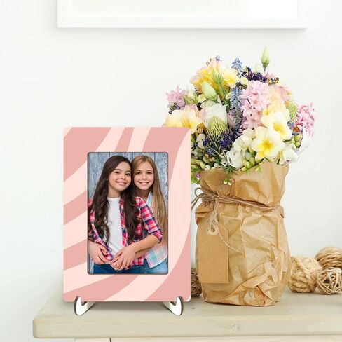 Wooden Picture Frame with Stand, Sunflower Tabletop Picture Frame, Home Decor Desk Girls Women Family Friends Gift, 4x6 Inches Photo Horizontal Vertical Display -01 in Saudi Arabia