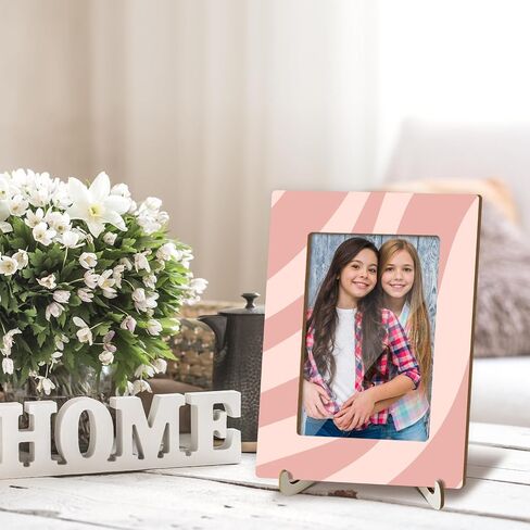 Wooden Picture Frame with Stand, Sunflower Tabletop Picture Frame, Home Decor Desk Girls Women Family Friends Gift, 4x6 Inches Photo Horizontal Vertical Display -01 in Saudi Arabia