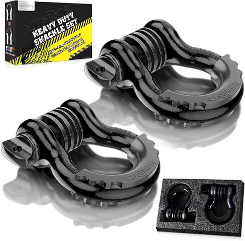 AUTOBOTS 3/4" D Ring Shackles (2 Pack), D Rings Heavy Duty 48,000Ib Break Strength with 7/8" Pin, Tow Hooks for Offroad Vehicle Truck Recovery White in Kuwait