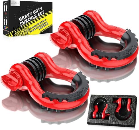 Autobots 3/4 "D Ring Stackles (2 Pack) ، D Rings Hucking 48،000IB BROKE PONT مع PIN 7/8" ، خطاف السحب لشاحنة مركبة أبيض على الطرق الوعرة in Kuwait