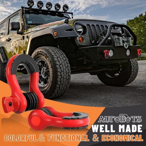 Autobots 3/4 "D Ring Stackles (2 Pack) ، D Rings Hucking 48،000IB BROKE PONT مع PIN 7/8" ، خطاف السحب لشاحنة مركبة أبيض على الطرق الوعرة in Kuwait