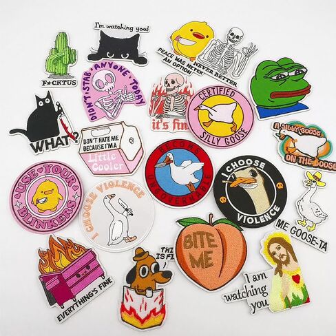 Iron on Patches, Wengus 25Pcs Pink Preppy Embroidered Patches for Hats, Sew on Embroidered Applique Patches Western Patches DIY Accessories for Hats, Clothes, Jeans, Backpacks, Shoes in Saudi Arabia