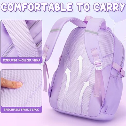 Fimibuke Backpacks for Girls, 3 PCS Waterproof School Backpack with Lunch Box & Pencil Pouch for Kids Teen Girl, Cute Bookbag School Bag for Elementary Middle High School Student Ages 6+(Blue) in Saudi Arabia