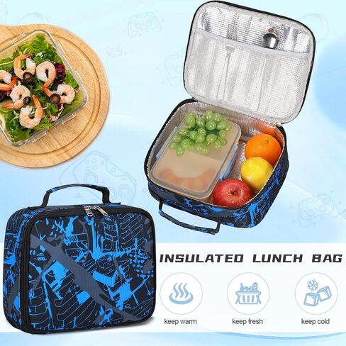 Boys Backpack for School, 3PCS Cool Luminous Gamer Backpack for Boys with Lunch Box Pencil Case, Kids Backpacks Bookbag for Teen Boy Elementary Middle High School with USB Charging Port in Saudi Arabia