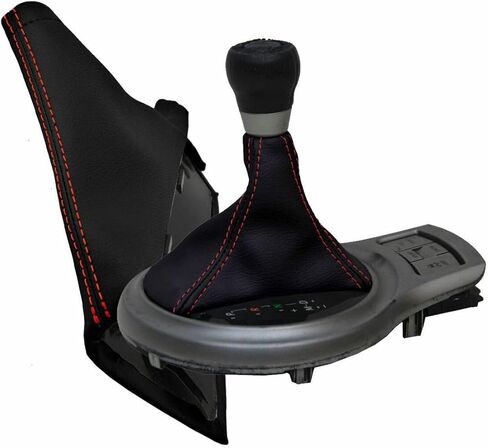 تلقائي وغطاء حذاء الفرامل GRS Red Stitch Leather Leather for Subaru لـ BRZ 13-20 ، لتويوتا 86 17-20 طريقة إدراج الطابق المركزي (الغلاف فقط ، لا توجد أجهزة متضمنة) in Saudi Arabia