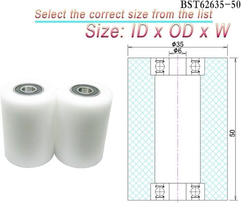 1pcs 8x40x50 Plastic Double Bearing POM Coated Roller BST69840-50 40mm Diameter Nylon Guide Wheel 8 * 40 * 50 Plastic Bearing ﻿(6x40x30mm) in Saudi Arabia