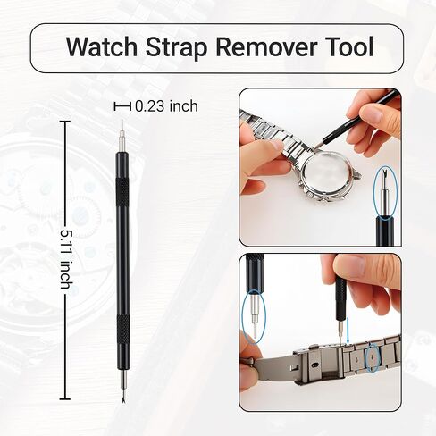 Watch Link Removal Kit, 19 in 1 kit, Can be Used for Strap Length Disassembly and Adjustment, Watch Strap Removal Tool, Tool Hammer, Cleaning Cloth and Spare Needle, with User Manual. in Saudi Arabia